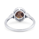 Art Deco Oval Natural Stone Wedding Ring