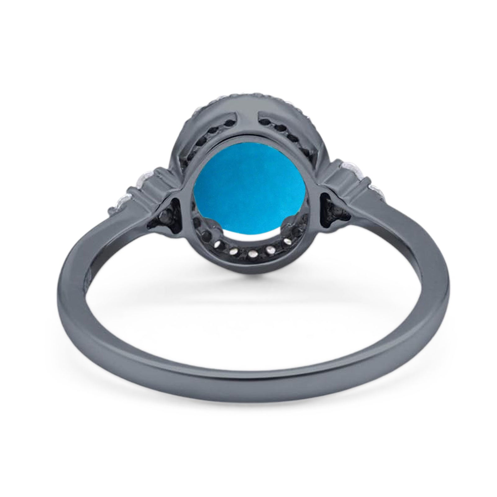 Art Deco Oval Natural Stone Wedding Ring