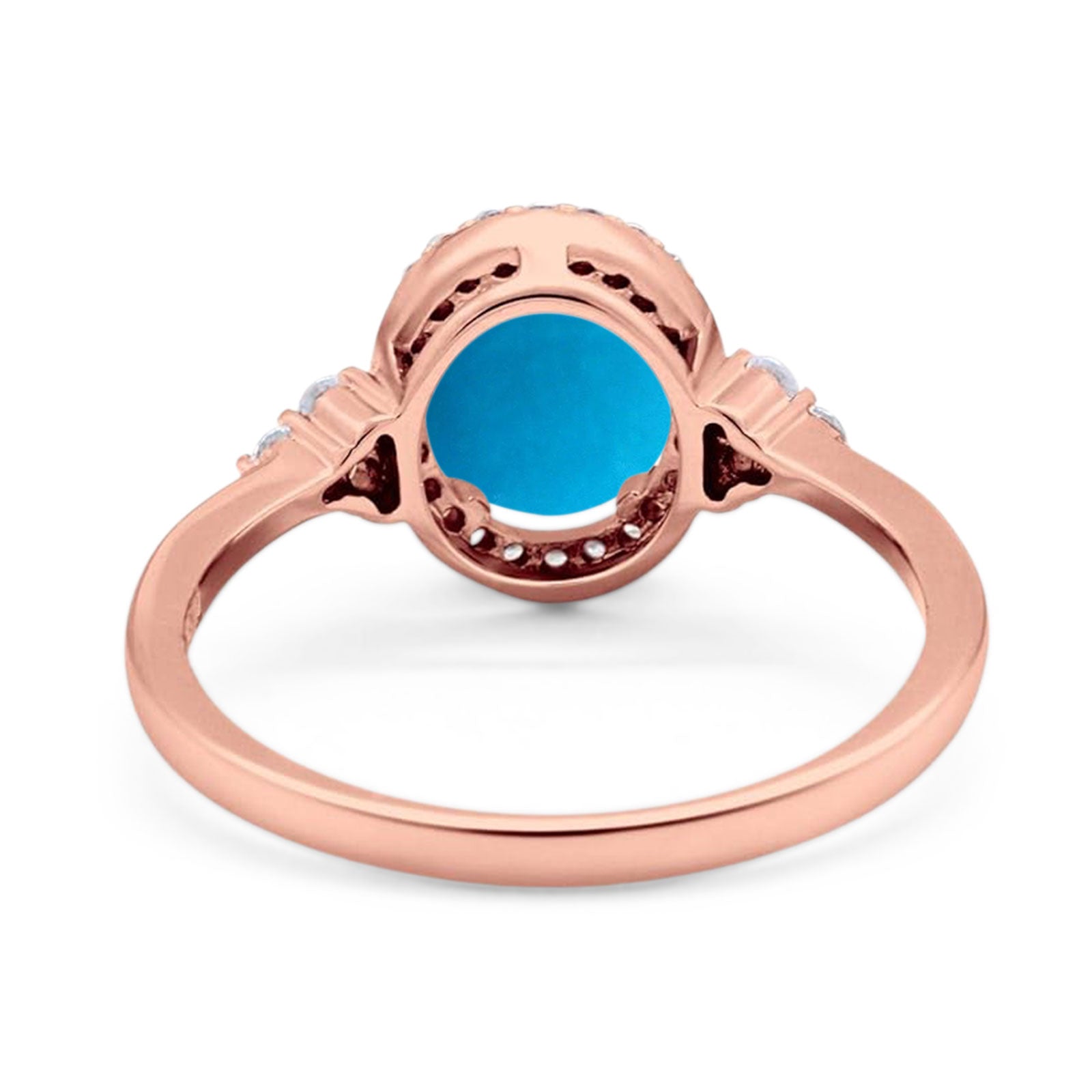 Art Deco Oval Natural Stone Wedding Ring