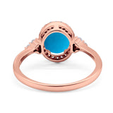 Art Deco Oval Natural Stone Wedding Ring