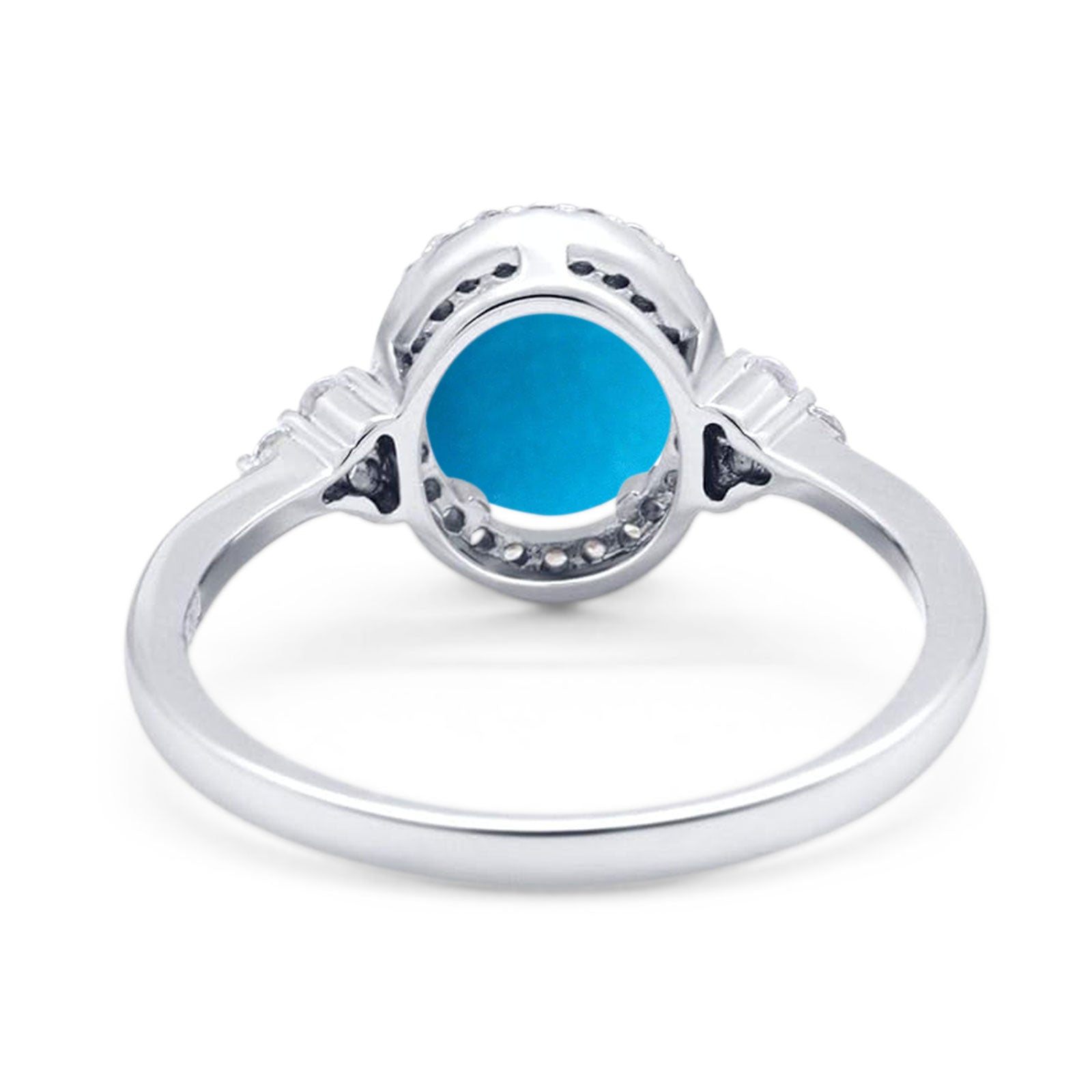 Art Deco Oval Natural Stone Wedding Ring