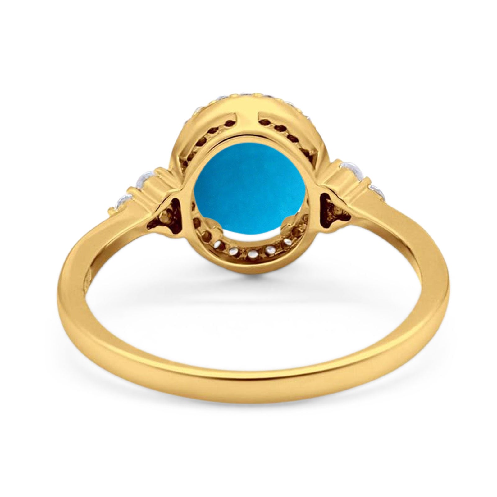 Art Deco Oval Natural Stone Wedding Ring