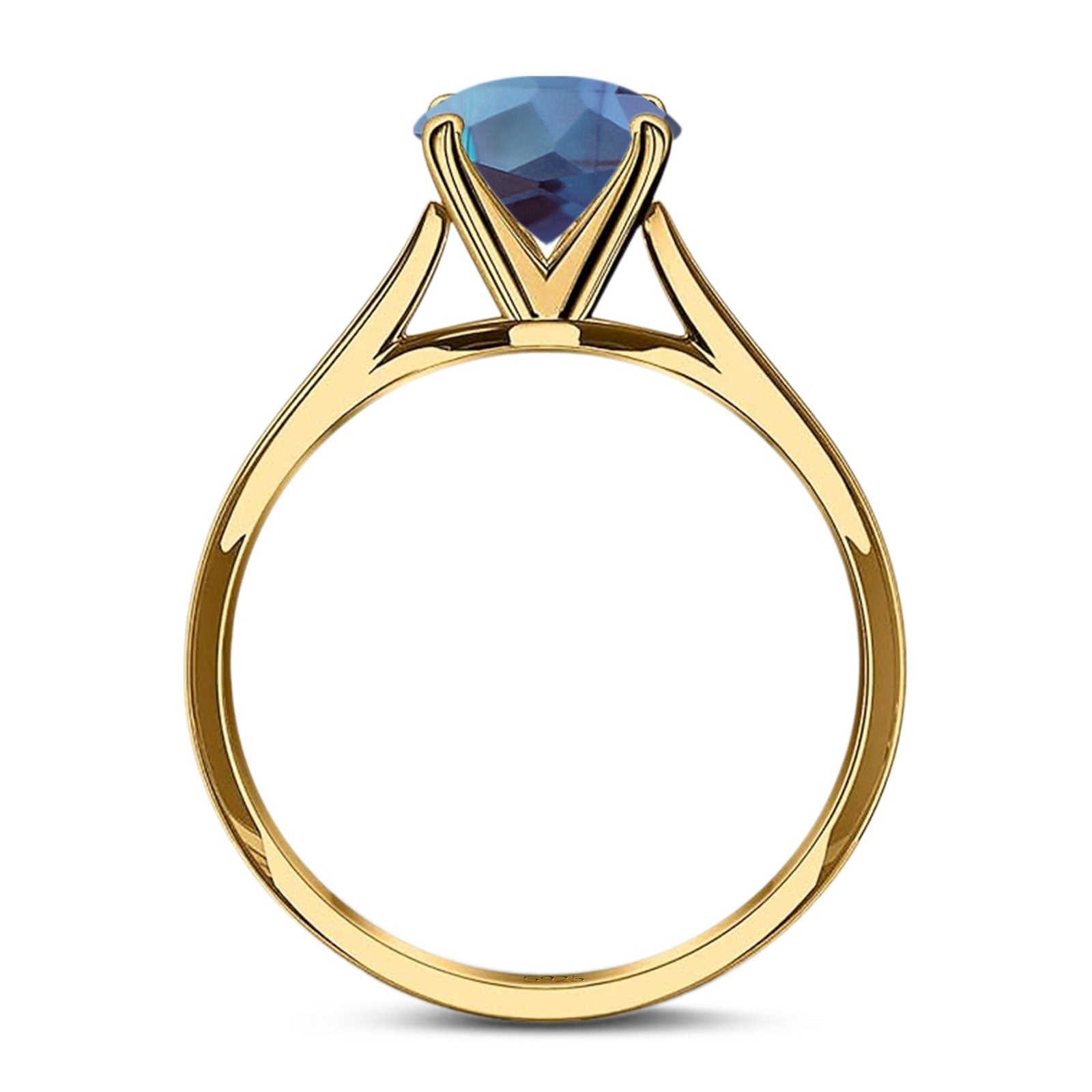 Oval Natural Stone Cathedral Ring