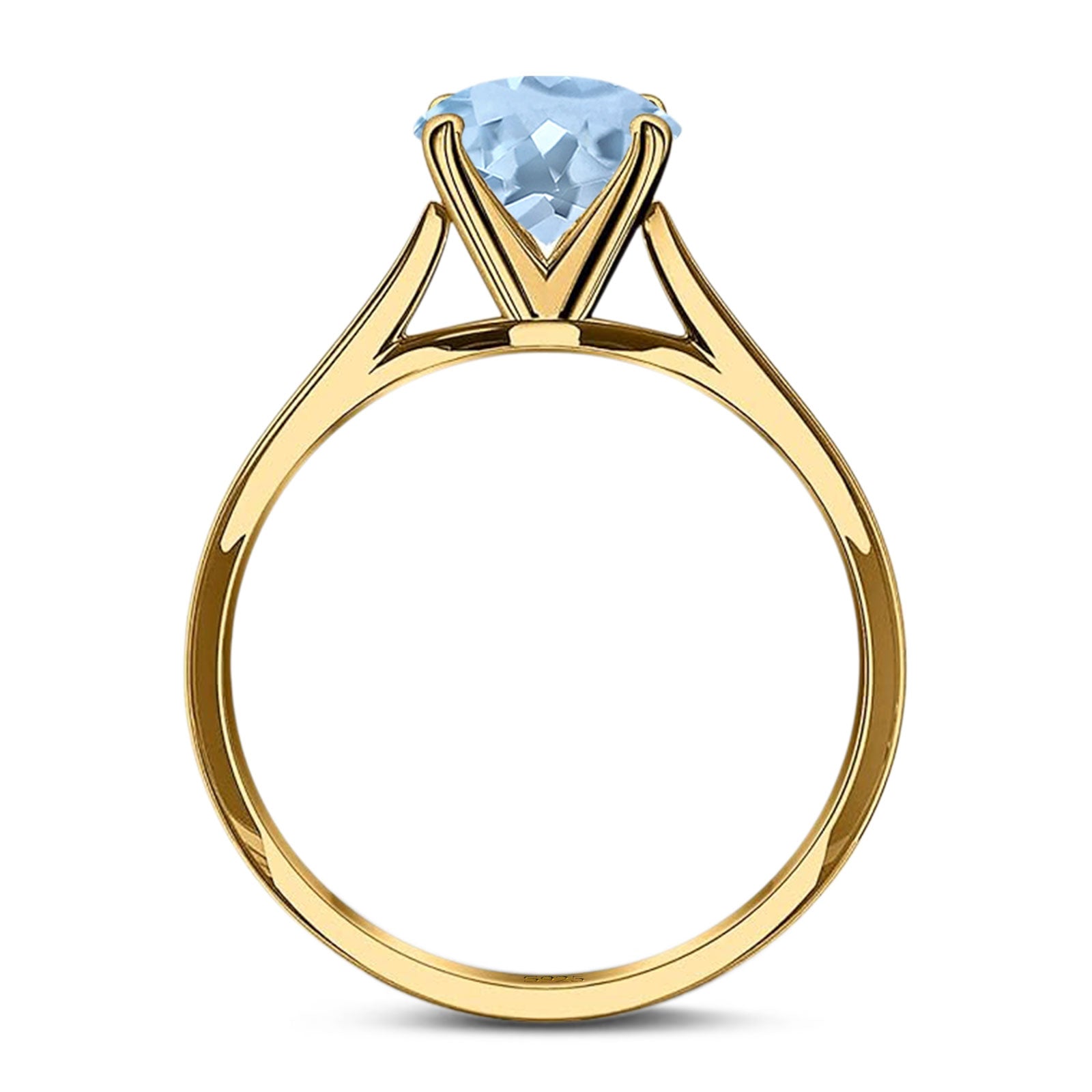 Oval Natural Stone Cathedral Ring