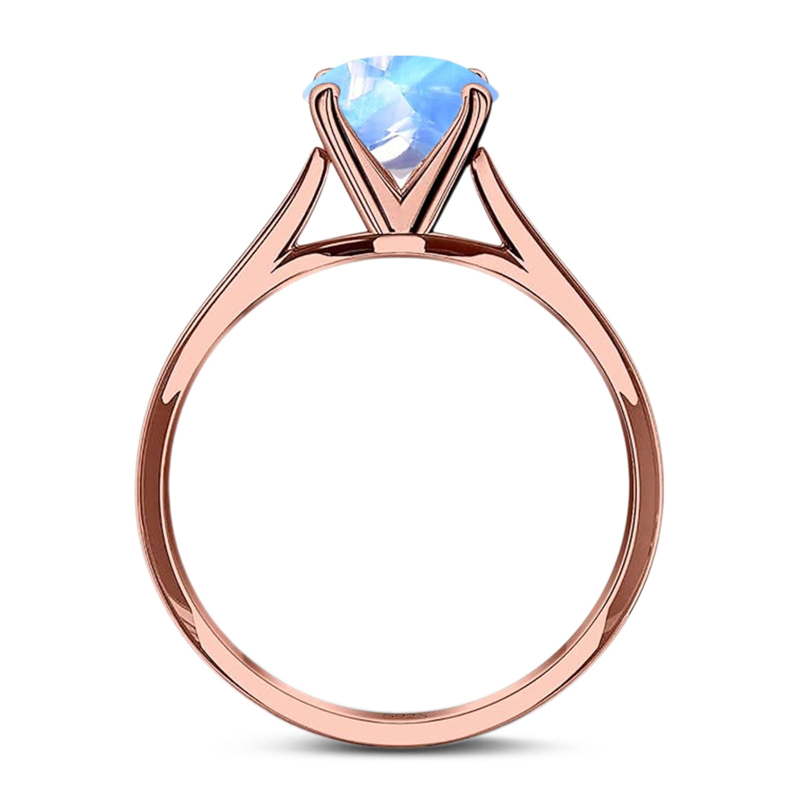 Oval Natural Stone Cathedral Ring