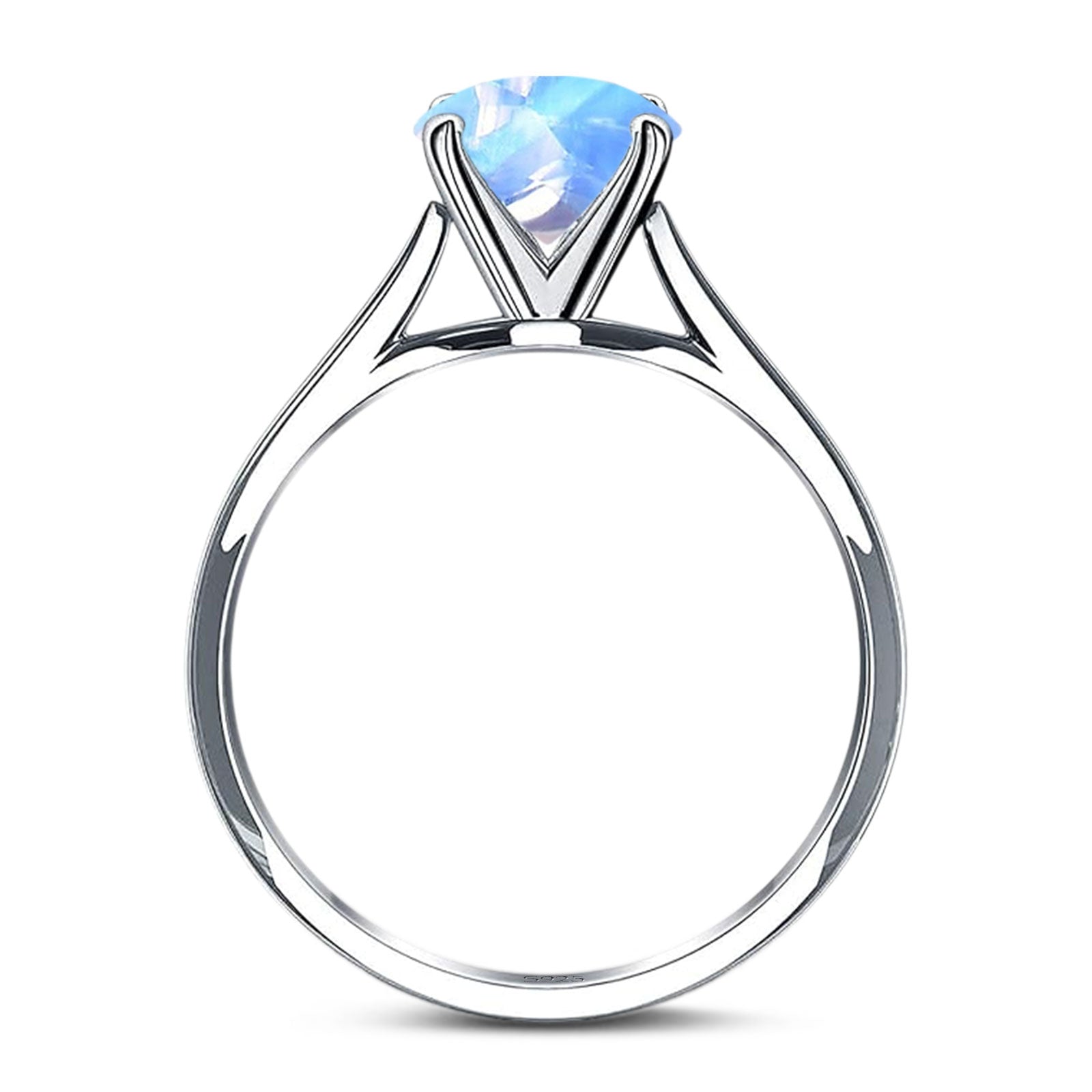 Oval Natural Stone Cathedral Ring