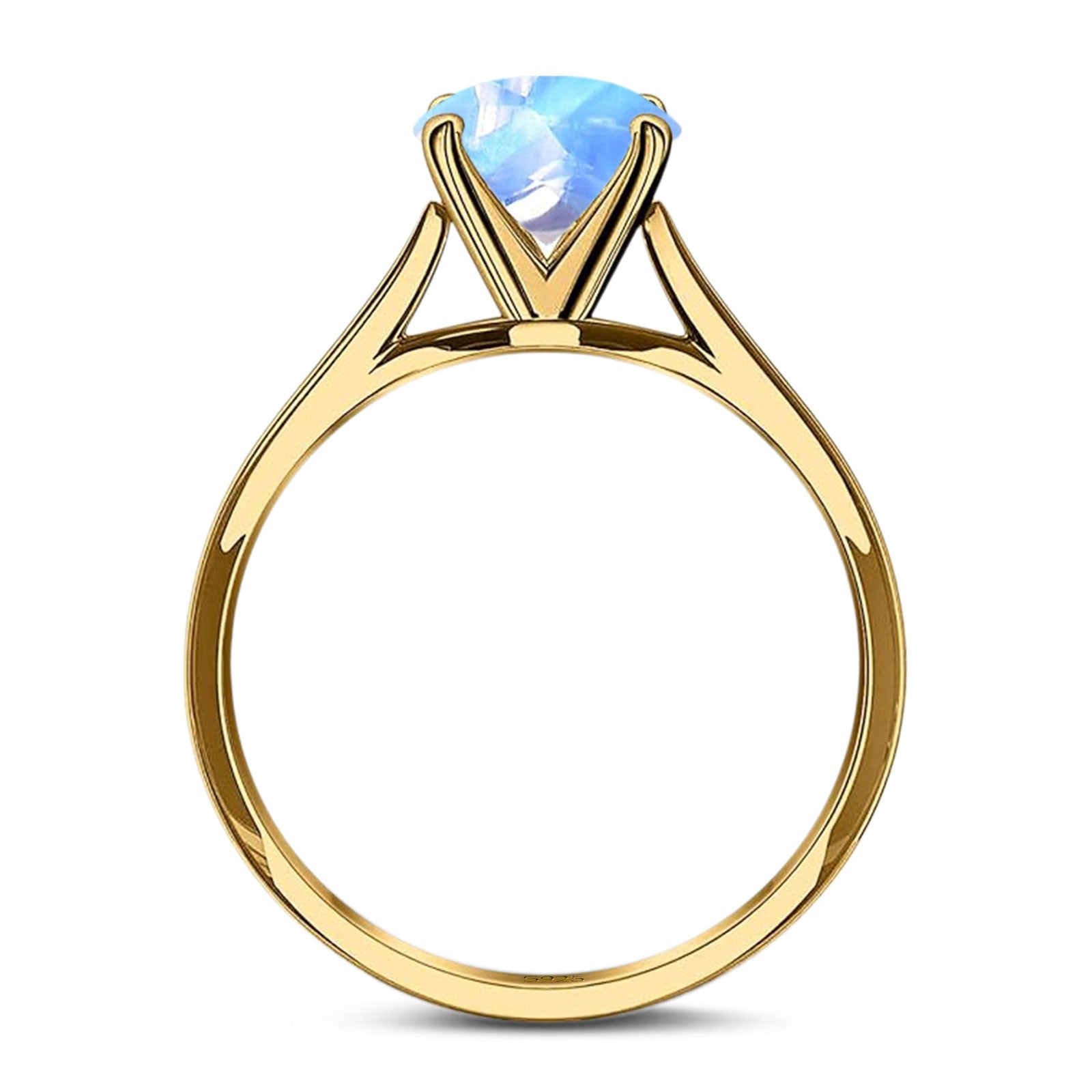 Oval Natural Stone Cathedral Ring