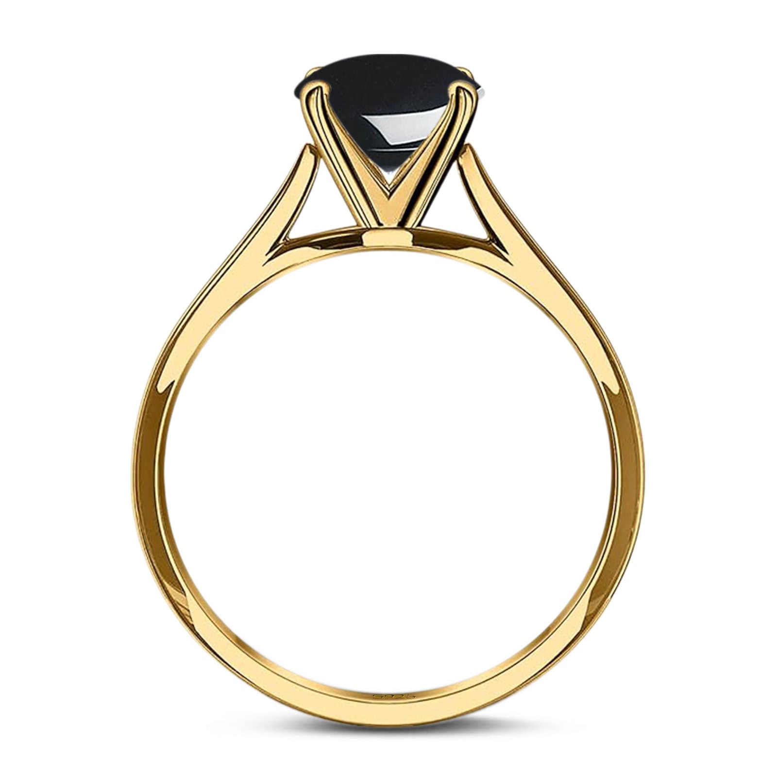 Oval Natural Stone Cathedral Ring