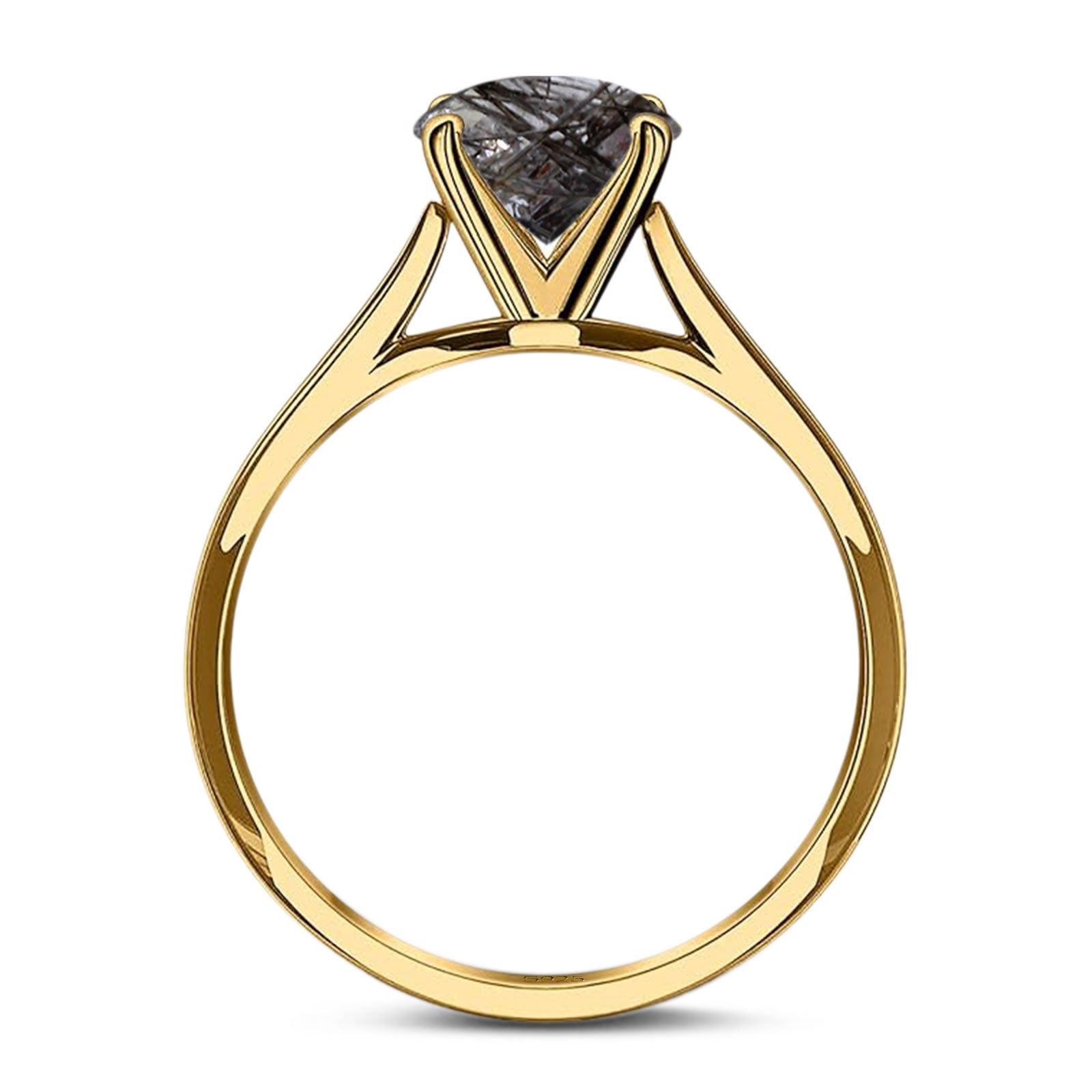 Oval Natural Stone Cathedral Ring
