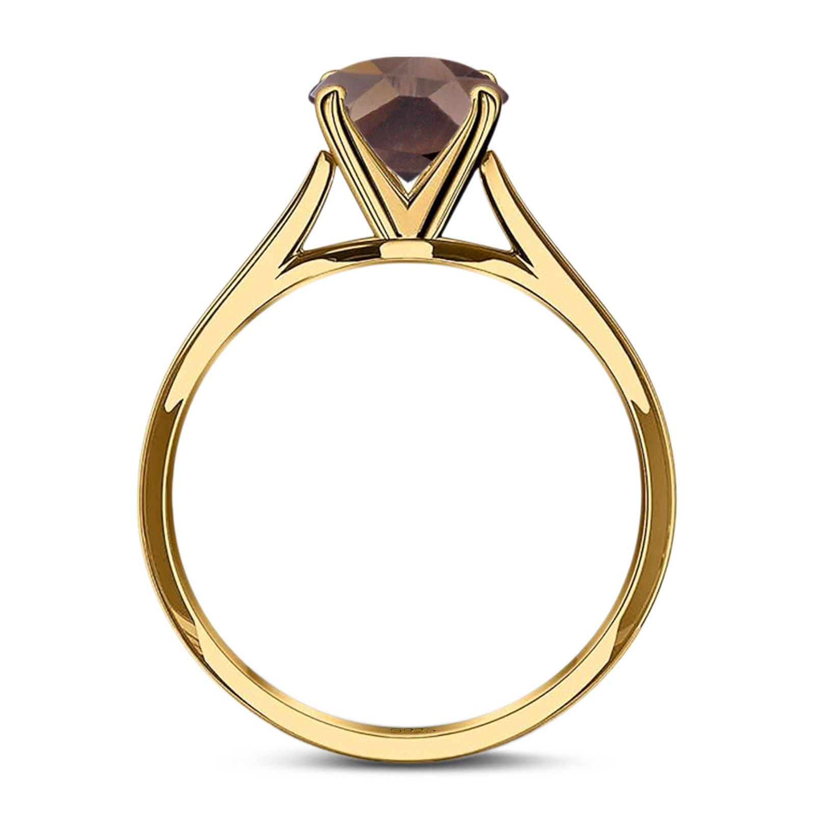 Oval Natural Stone Cathedral Ring