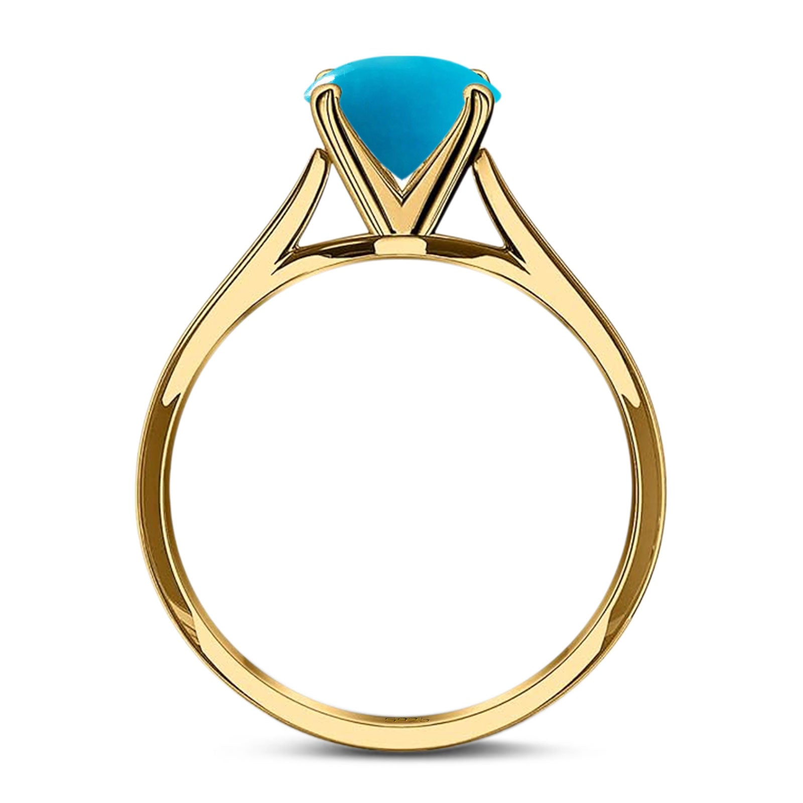 Oval Natural Stone Cathedral Ring