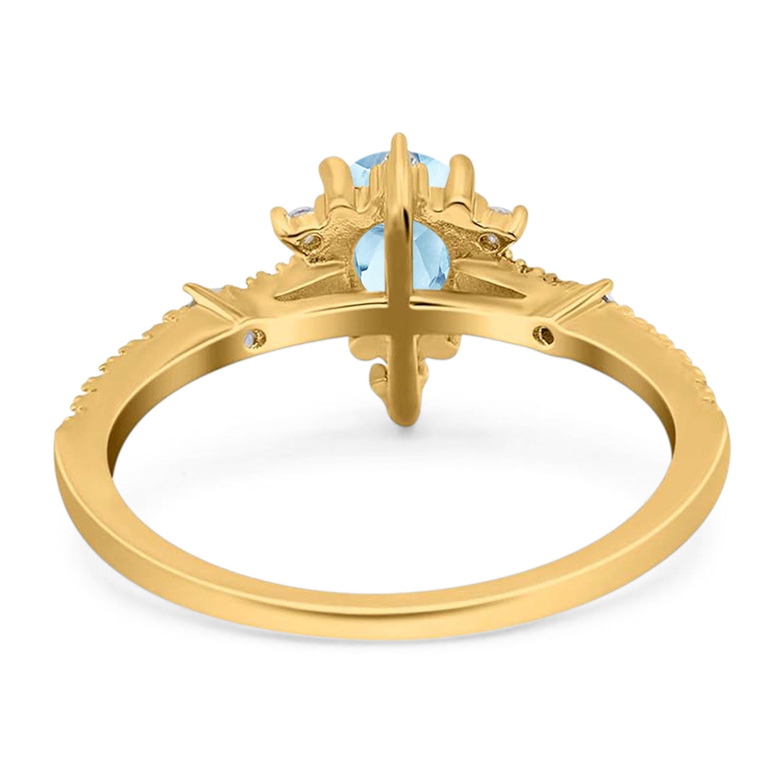 Pear Teardrop Natural Stone Cluster Ring