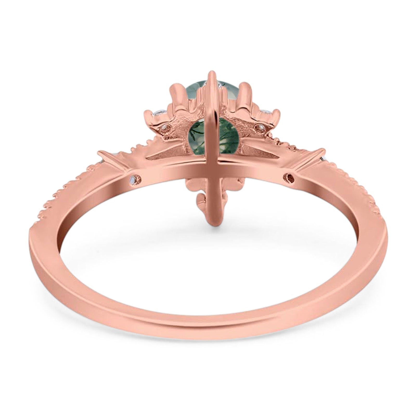 Pear Teardrop Natural Stone Cluster Ring