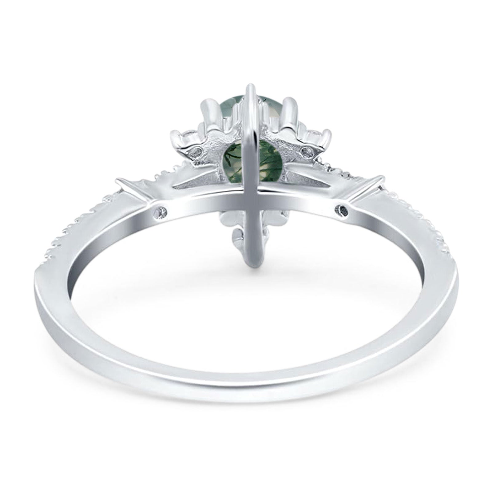 Pear Teardrop Natural Stone Cluster Ring