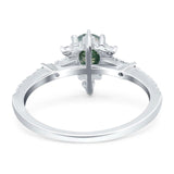 Pear Teardrop Natural Stone Cluster Ring