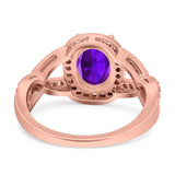 Oval Natural Stone Infinity Twisted Ring