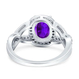 Oval Natural Stone Infinity Twisted Ring