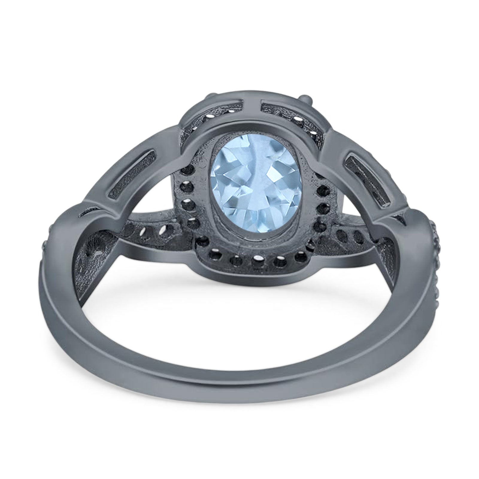 Oval Natural Stone Infinity Twisted Ring