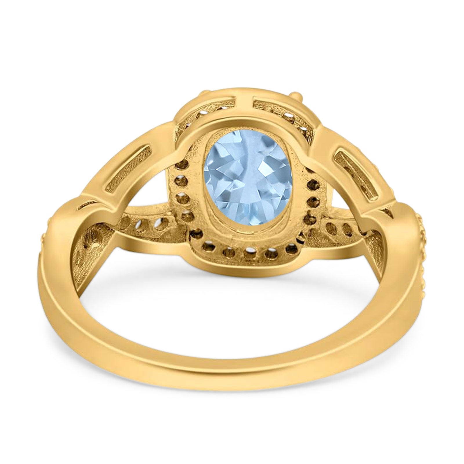 Oval Natural Stone Infinity Twisted Ring