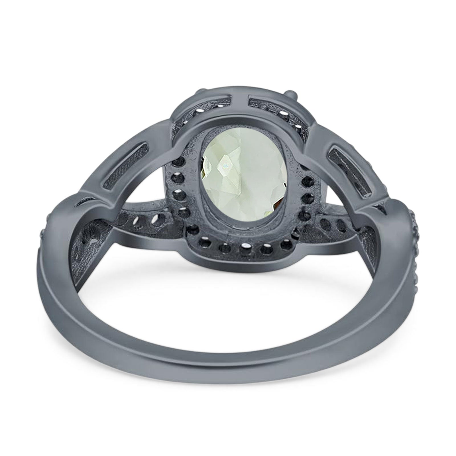 Oval Natural Stone Infinity Twisted Ring