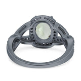 Oval Natural Stone Infinity Twisted Ring