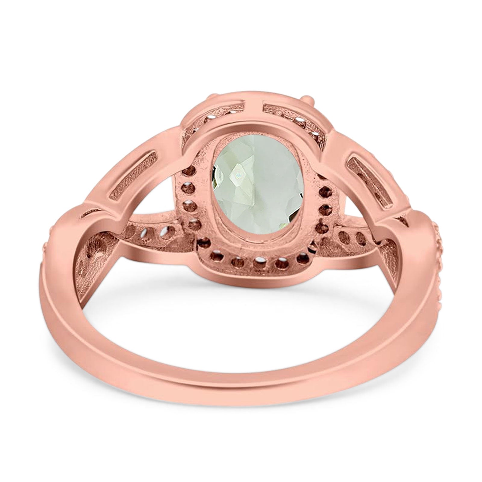 Oval Natural Stone Infinity Twisted Ring