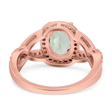 Oval Natural Stone Infinity Twisted Ring