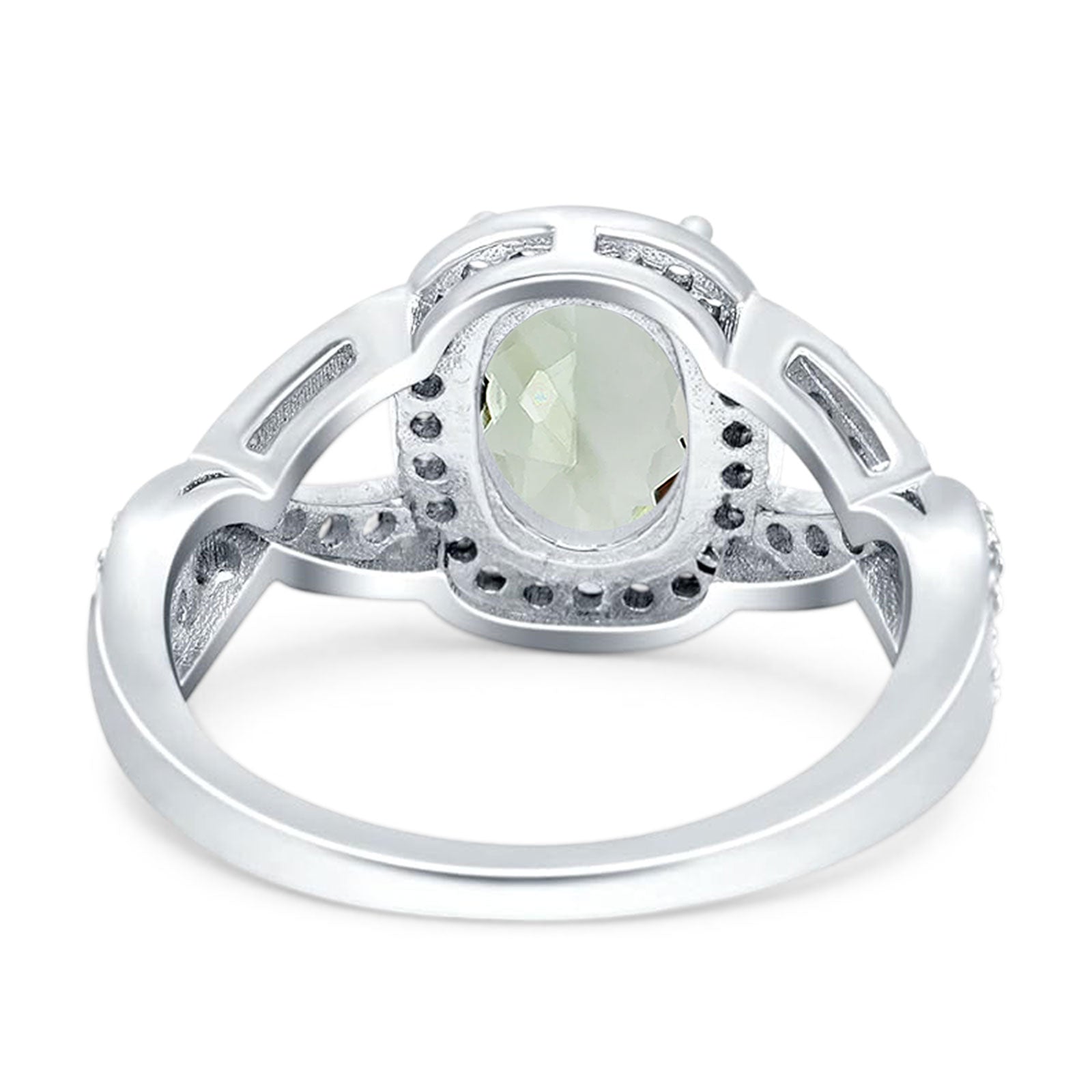 Oval Natural Stone Infinity Twisted Ring