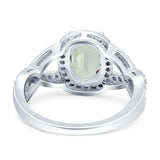 Oval Natural Stone Infinity Twisted Ring