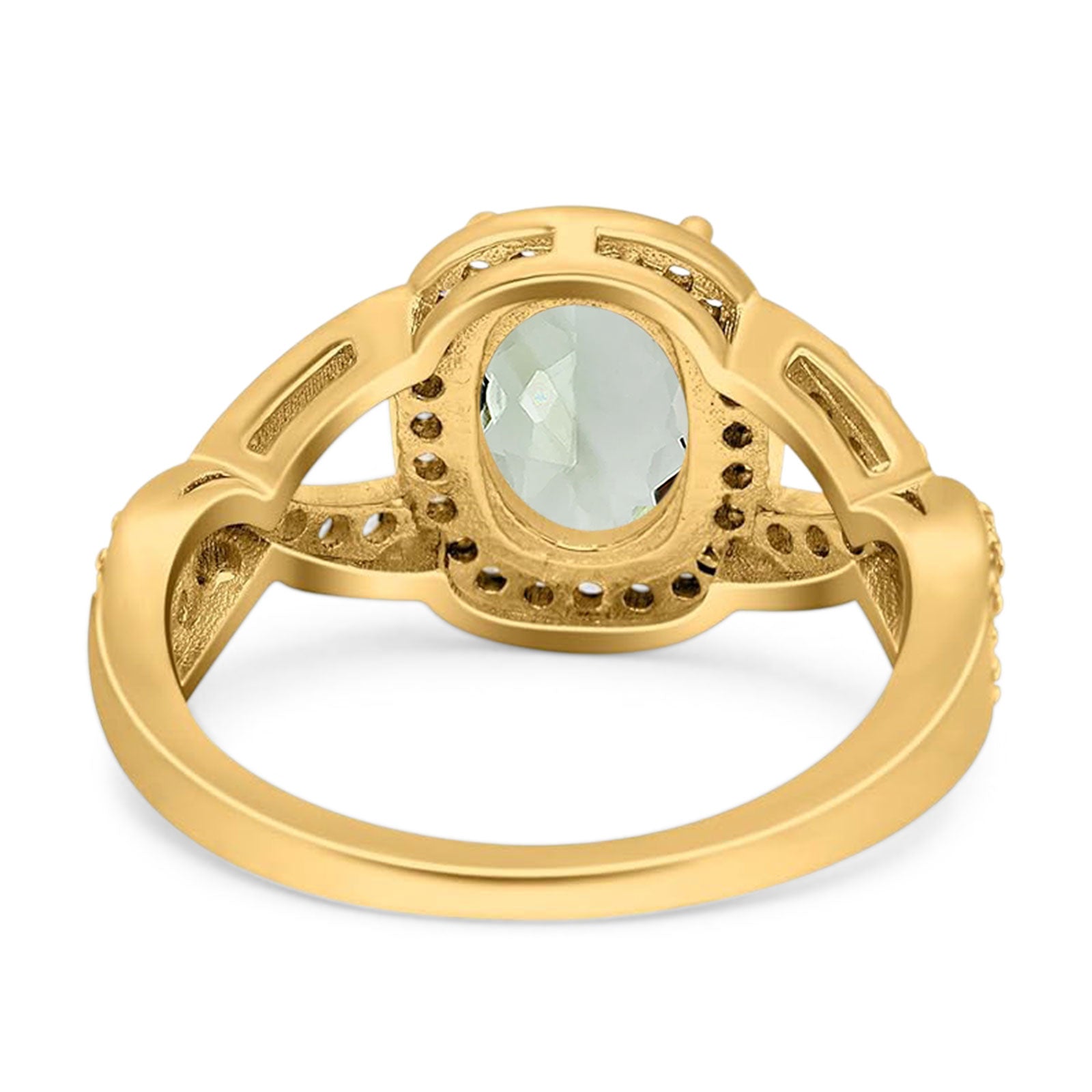 Oval Natural Stone Infinity Twisted Ring