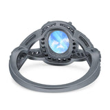 Oval Natural Stone Infinity Twisted Ring
