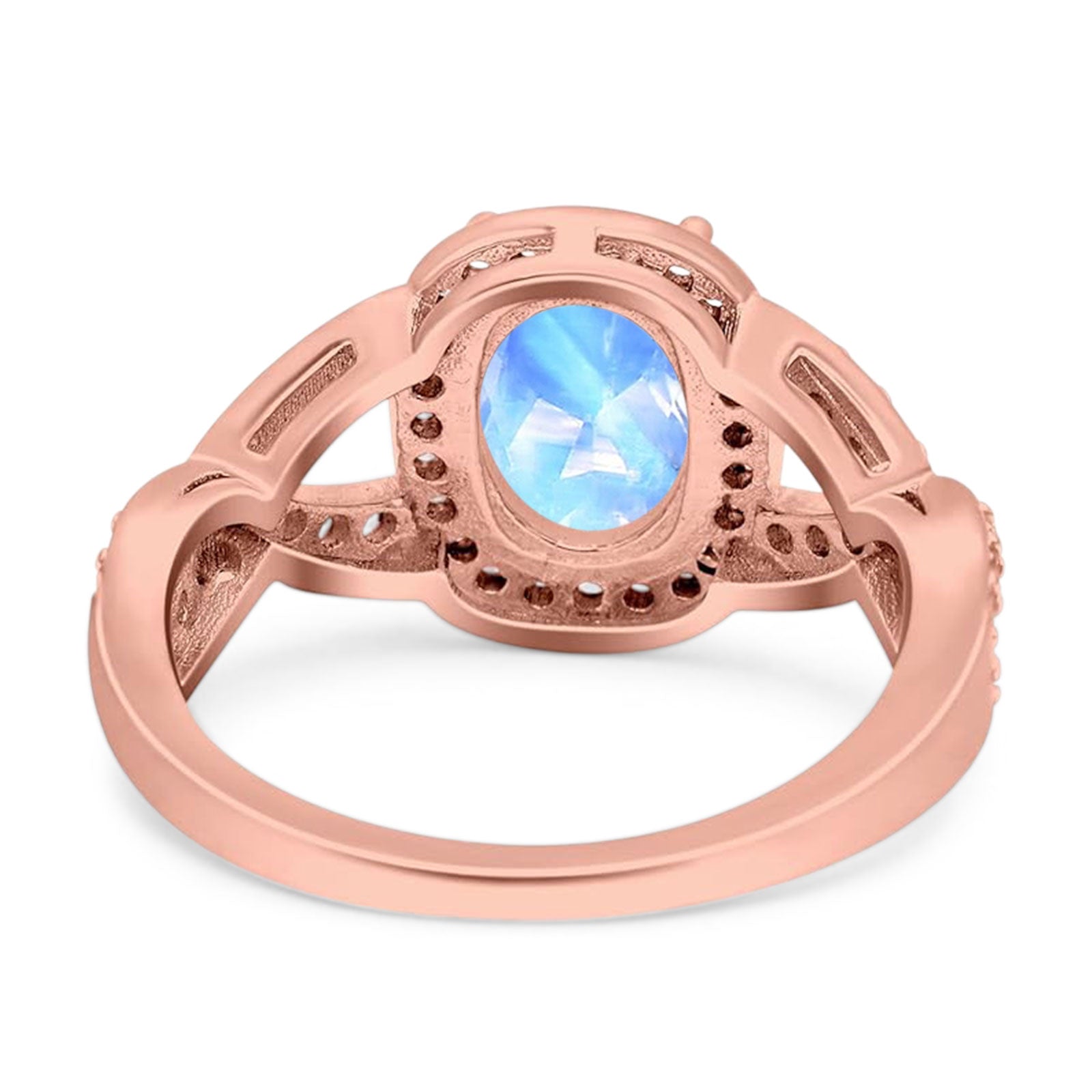 Oval Natural Stone Infinity Twisted Ring