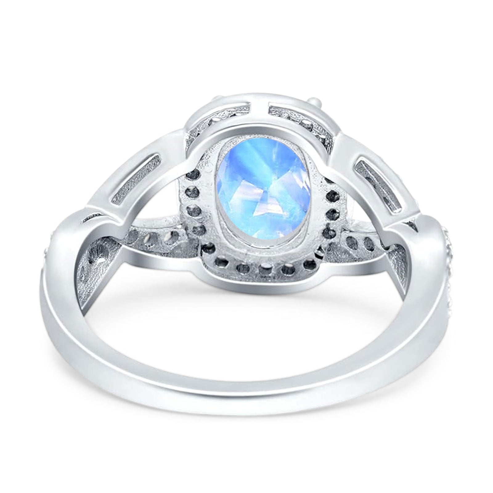 Oval Natural Stone Infinity Twisted Ring