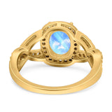 Oval Natural Stone Infinity Twisted Ring