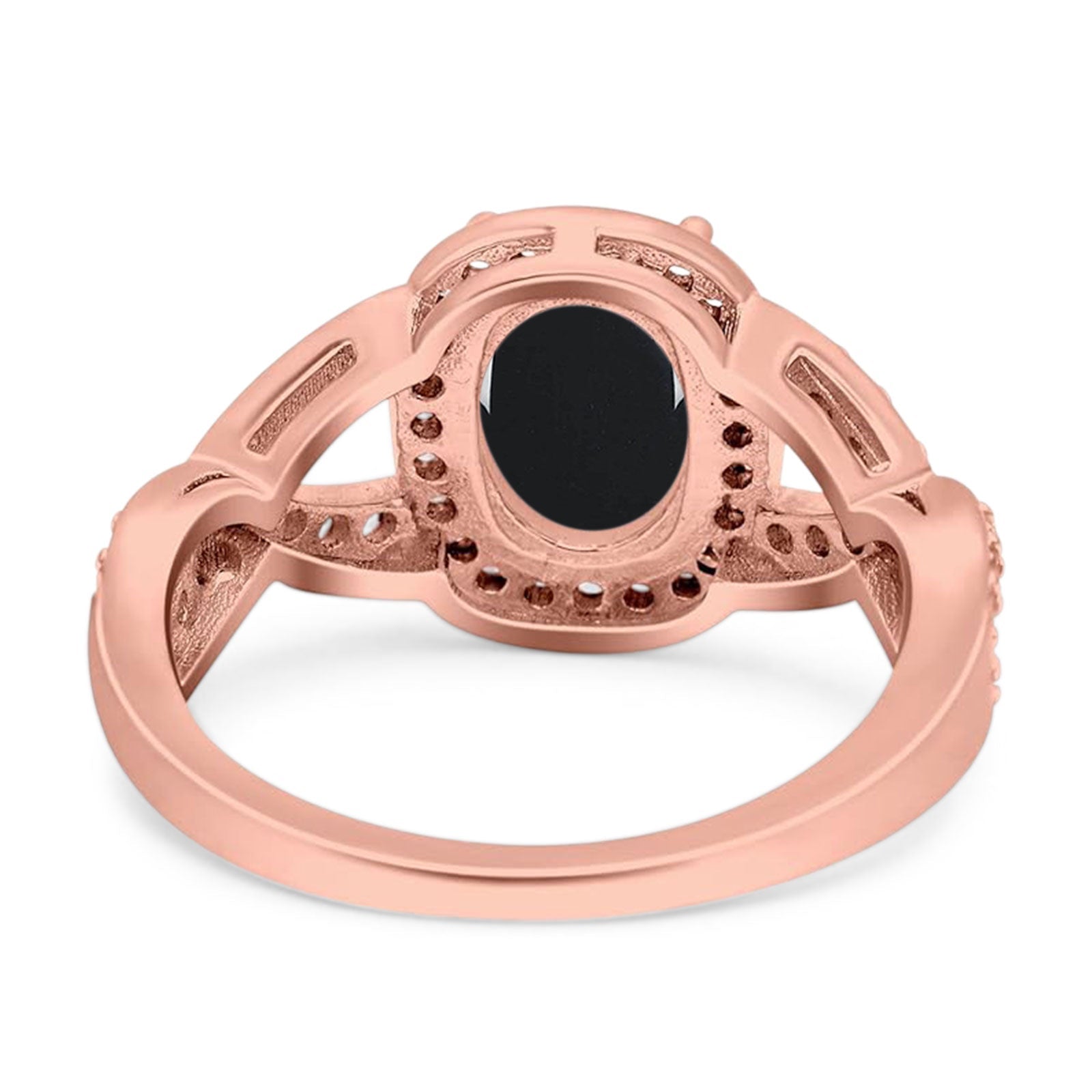Oval Natural Stone Infinity Twisted Ring