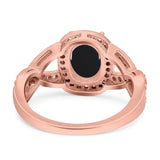 Oval Natural Stone Infinity Twisted Ring