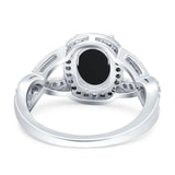 Oval Natural Stone Infinity Twisted Ring