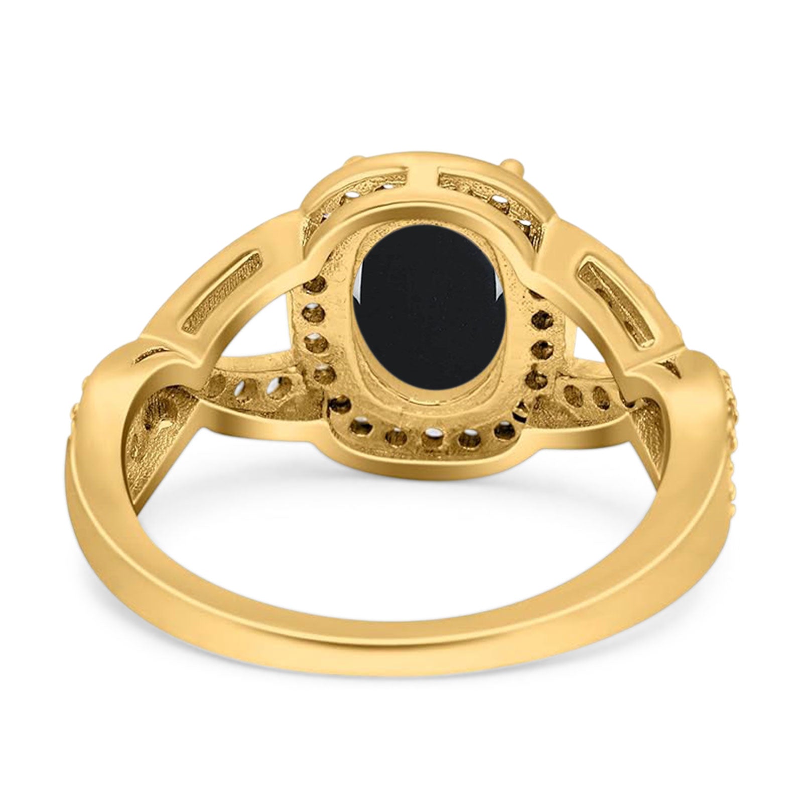 Oval Natural Stone Infinity Twisted Ring