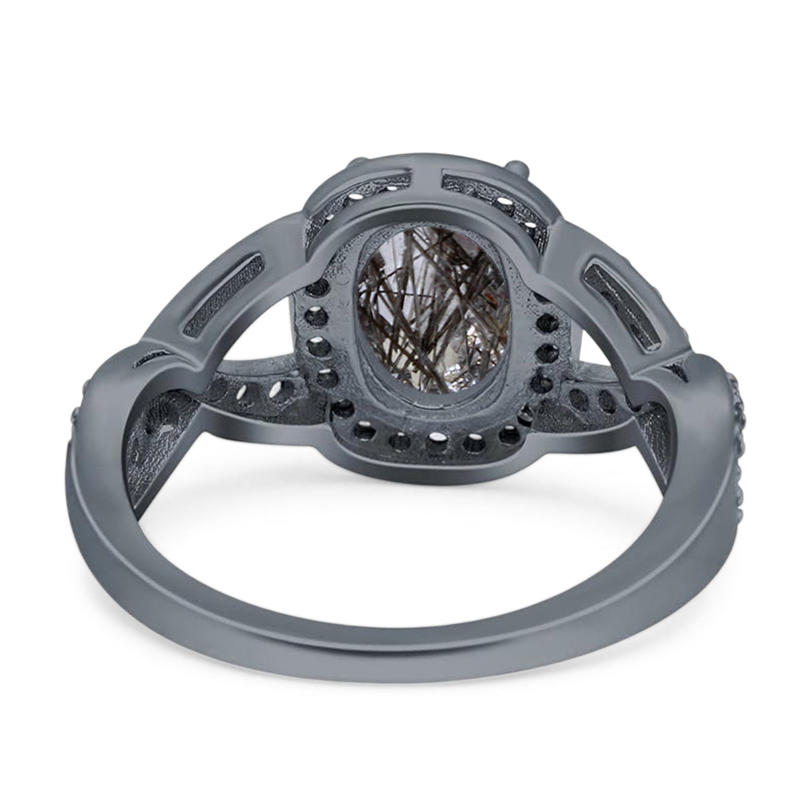 Oval Natural Stone Infinity Twisted Ring