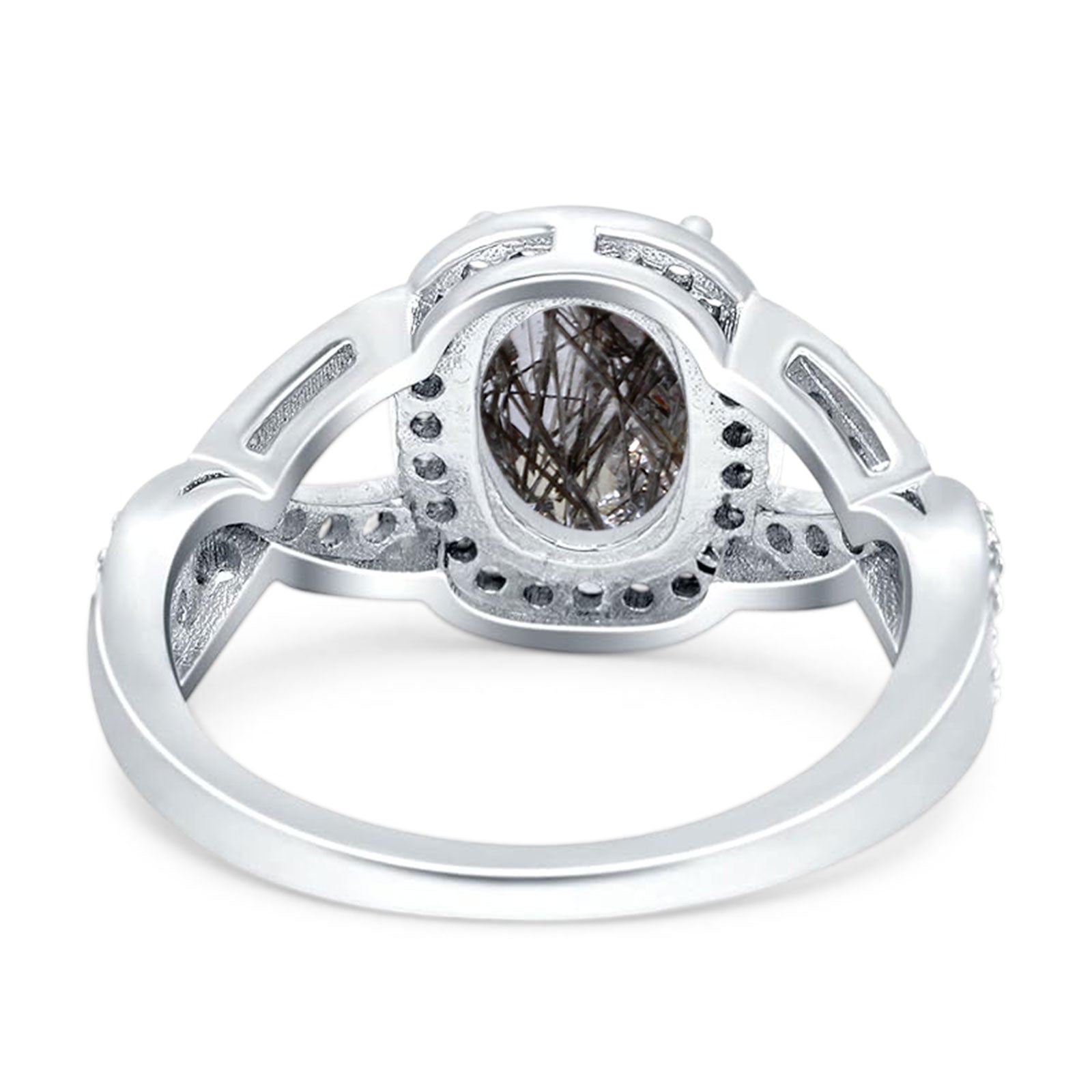 Oval Natural Stone Infinity Twisted Ring