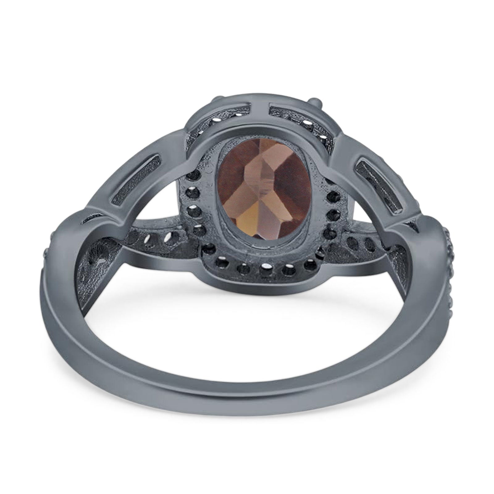 Oval Natural Stone Infinity Twisted Ring