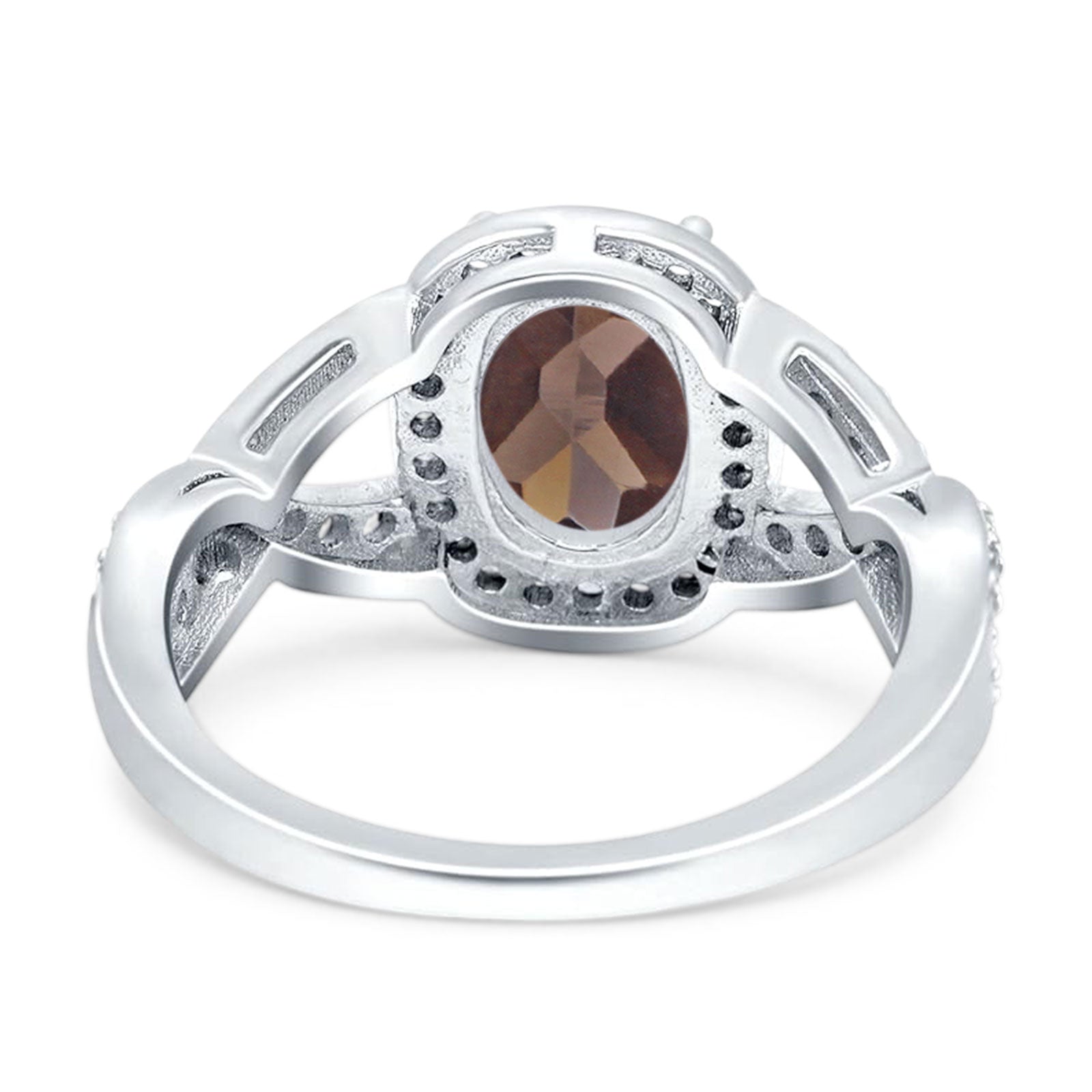 Oval Natural Stone Infinity Twisted Ring