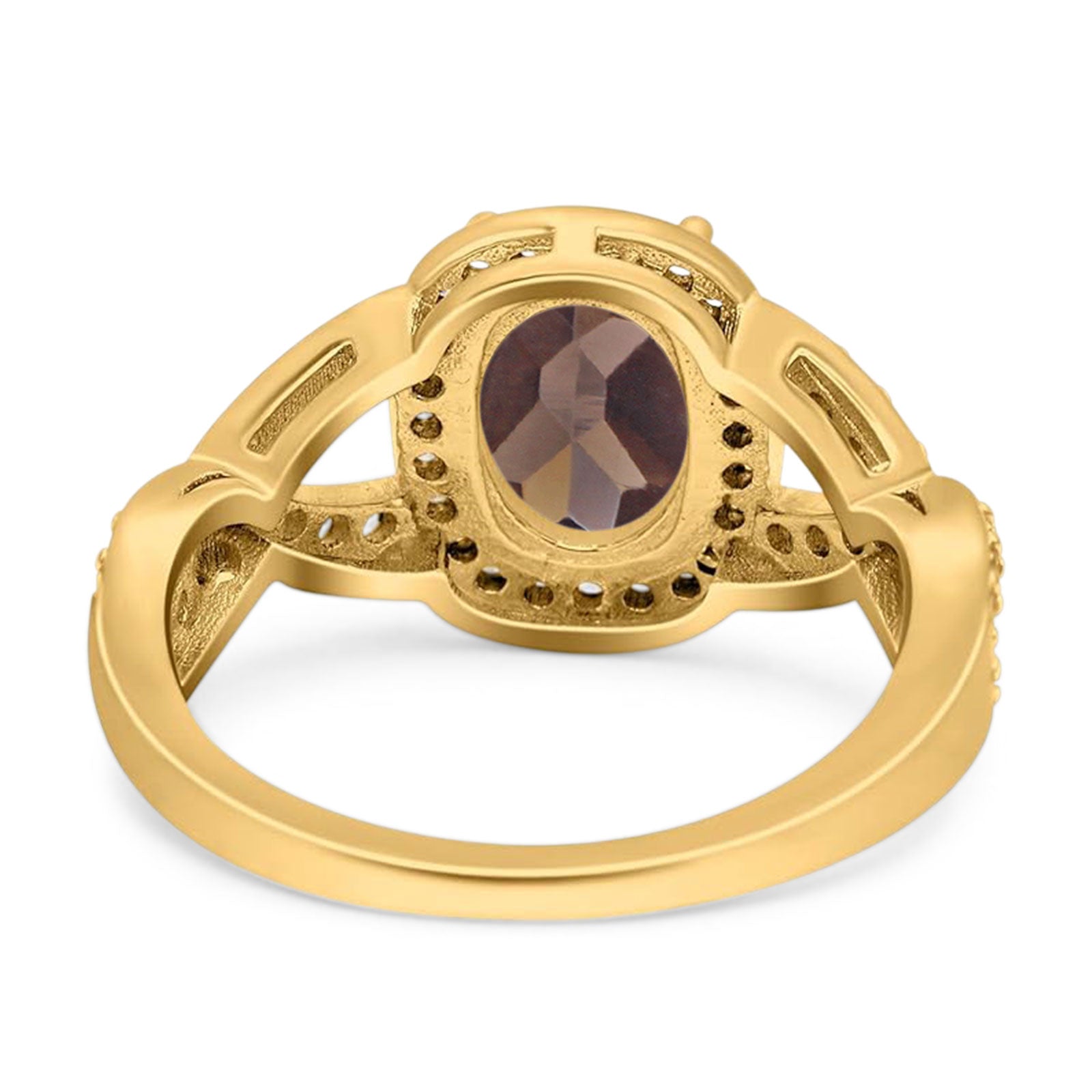 Oval Natural Stone Infinity Twisted Ring