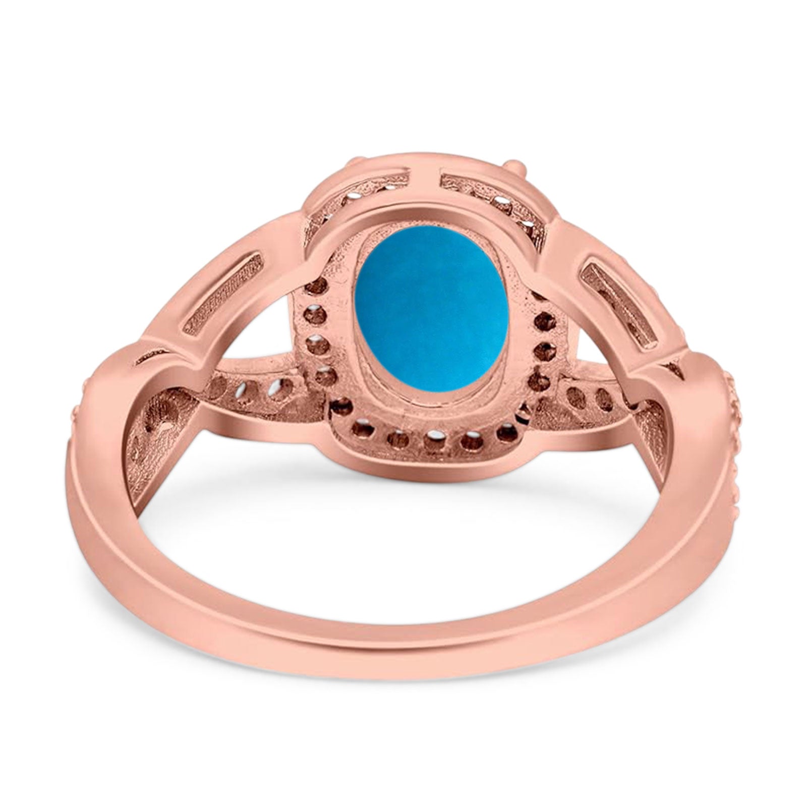 Oval Natural Stone Infinity Twisted Ring