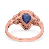 Pear Teardrop Natural Stone Wedding Ring