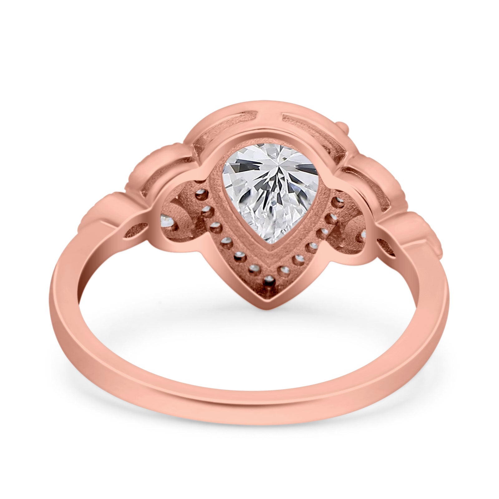 Pear Teardrop Natural Stone Wedding Ring