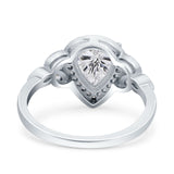 Pear Teardrop Natural Stone Wedding Ring