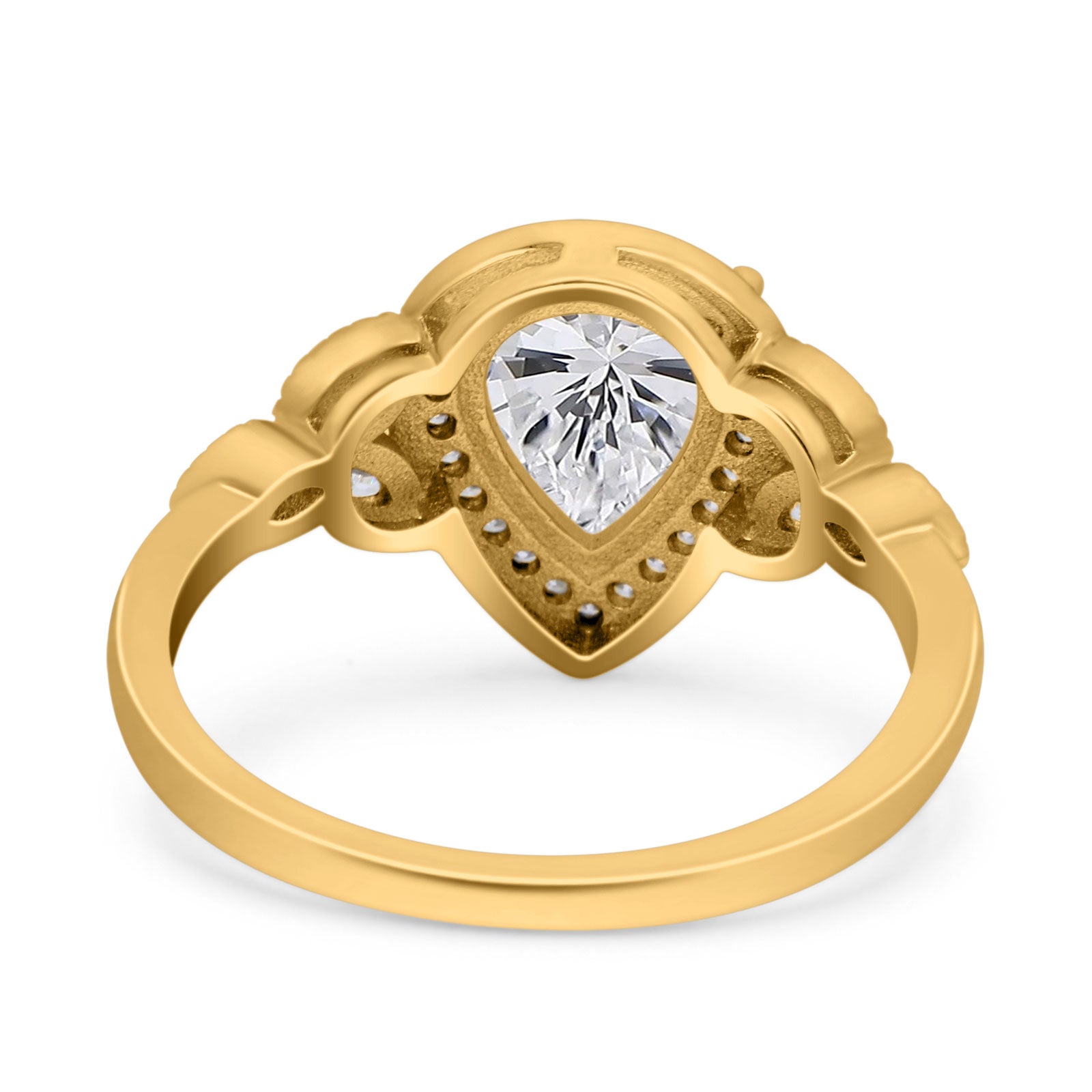 Pear Teardrop Natural Stone Wedding Ring