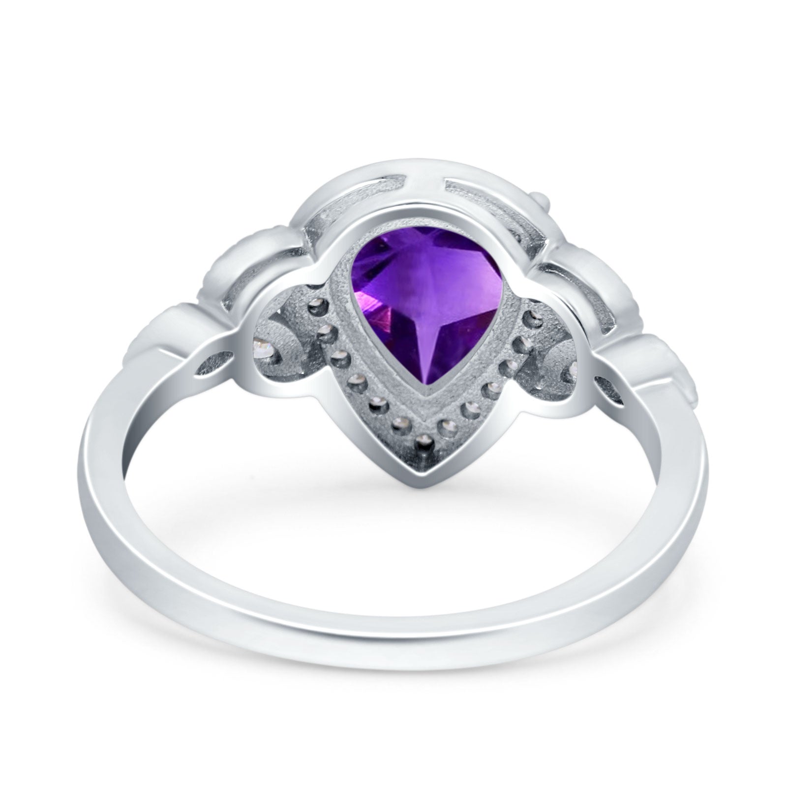 Pear Teardrop Natural Stone Wedding Ring