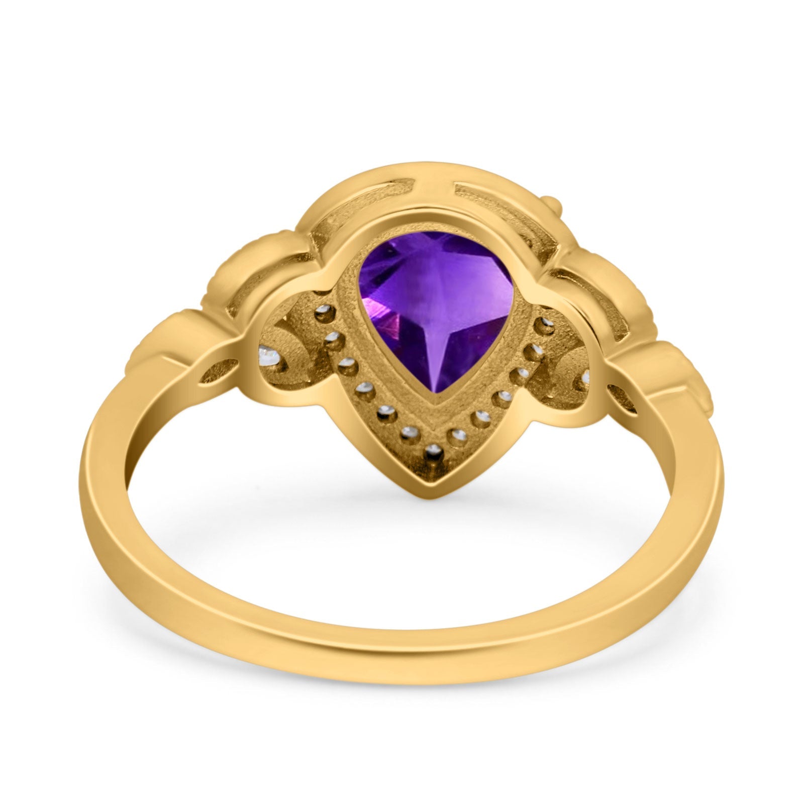 Pear Teardrop Natural Stone Wedding Ring